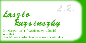 laszlo ruzsinszky business card